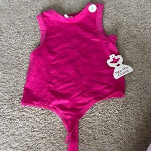 New Mix Hot Pink Sleeveless Bodysuit